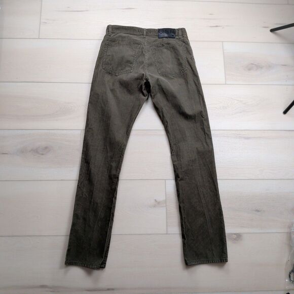 John Varvatos Bowery Corduroy Pants Mens 32x33 Button Fly Olive Green Brown EUC - Picture 4 of 11